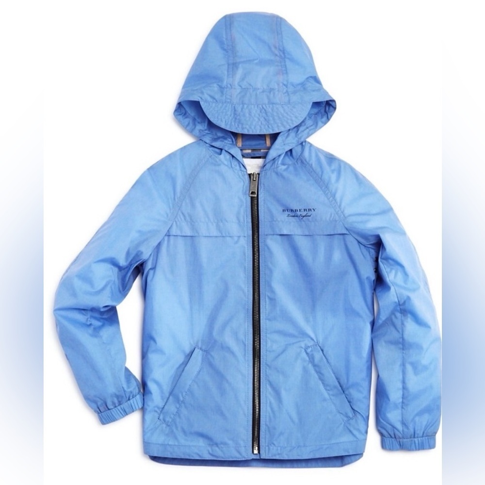 Burberry Sky Blue Kids Hooded Rain and Windbreaker